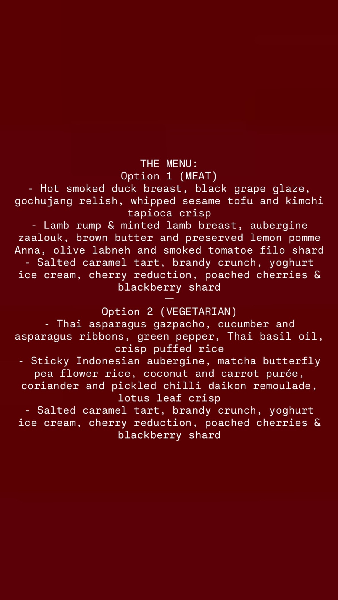 Brewery Menu